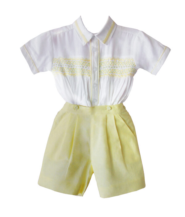 Pretty Originals Yellow And White Blouse And Shorts Set Dl61800E