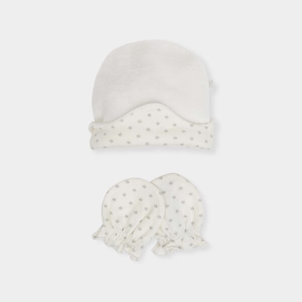 Tutto Piccolo white hat & mittens 5996W18