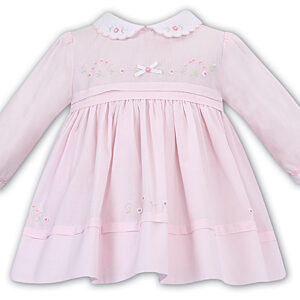 Sarah Louise Baby Dress - 011620 Pink/White
